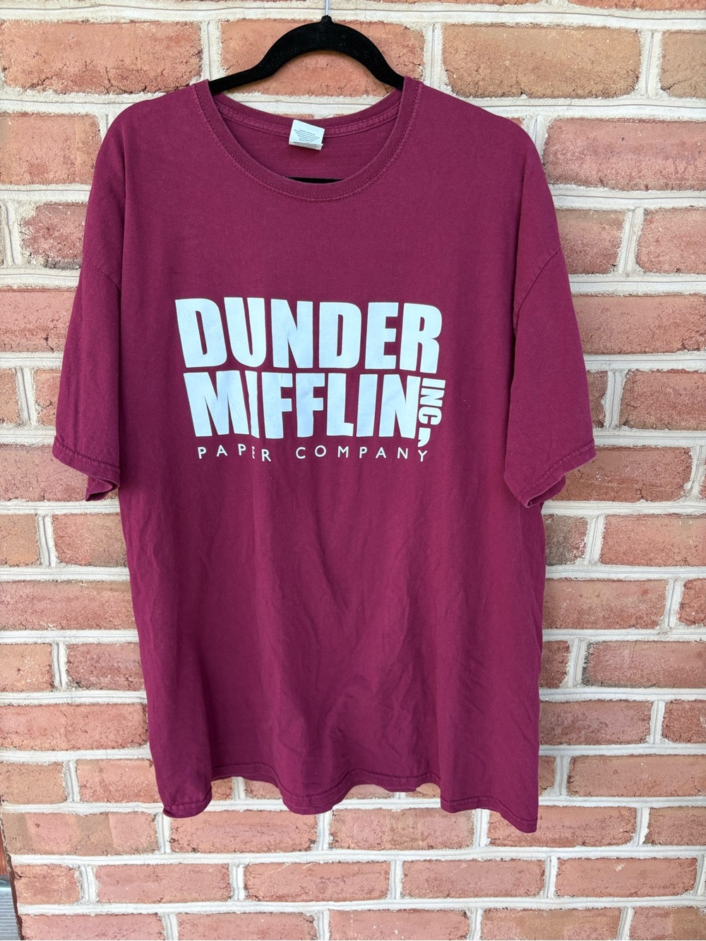 Maroon Dunder Mifflin Logo Tee